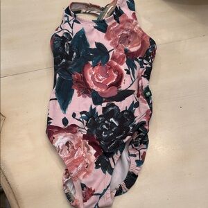 Floral Swimsuit with Leaf Design